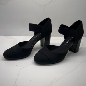 Anne Klein Black Block Heel Shoes